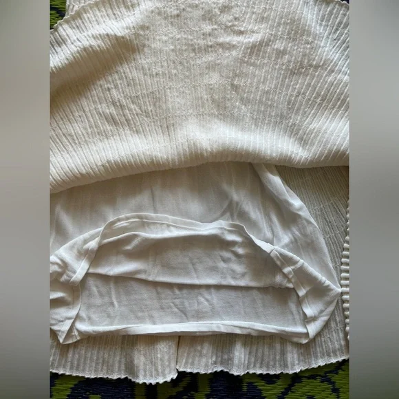 Theory Ottoman Day Dress White Size Medium Ribbed Tank Swing Dress Stitchy knit - Picture 8 of 11